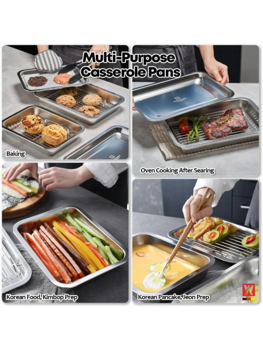 5.6Qt Stainless Steel Food Prep Container with Rack & Lid - Perfect for